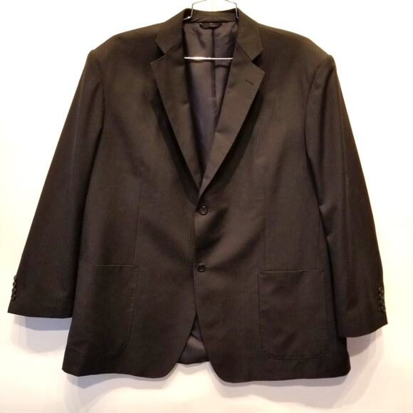 Troy McSwain Custom Made Men's Black Sports Coat Jacket Blazer Plus Size 4XL - Picture 1 of 16